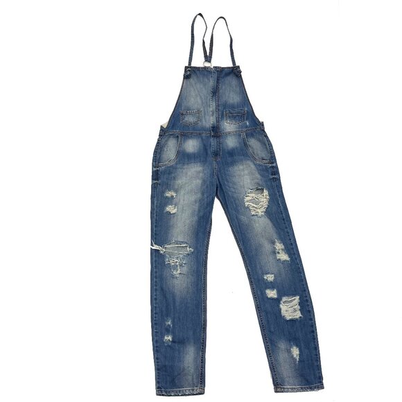 Colcci Jeans Deni Denim Distressed Jumpsuit Romper Womens 4 S - Picture 1 of 5